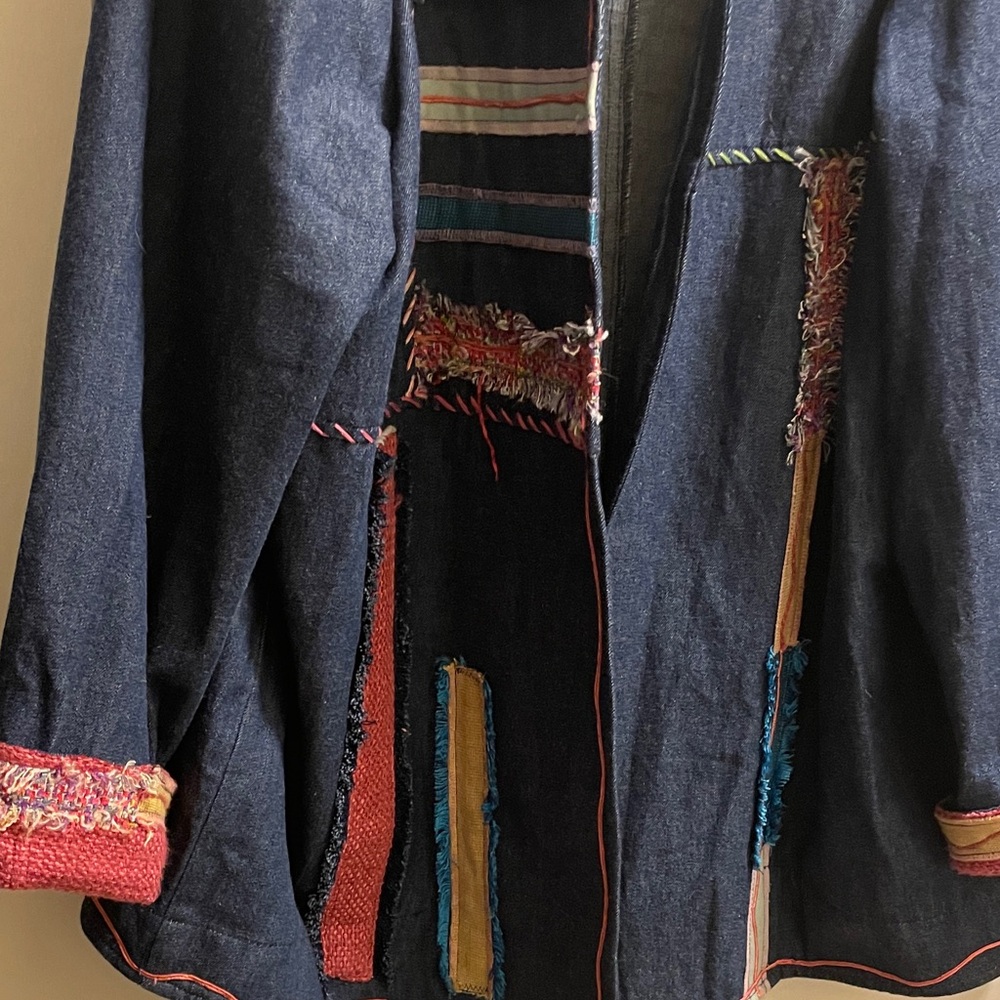 Adorable Patchwork Vintage Jean Jacket - image 3